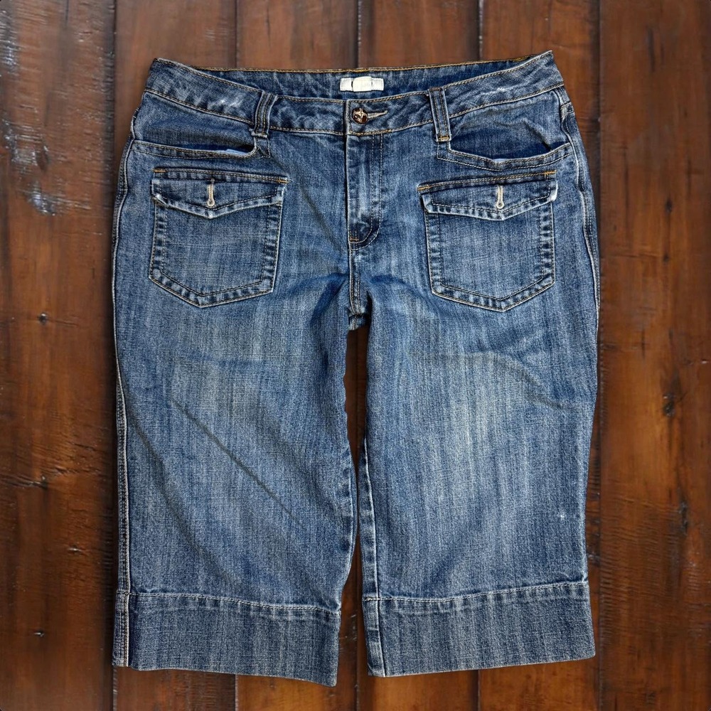 Cato Denim Bermuda Shorts Women's 12 Mid Rise Stretch Blue Jean Summer Y2K